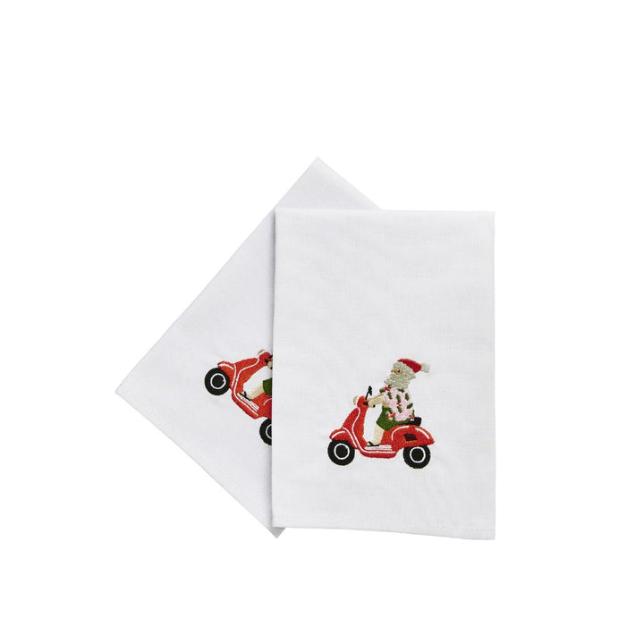 Ulster Weavers Recycled Cotton Napkin (2 pack) - Sunny Santa (Blue) -  - Ulster Weavers