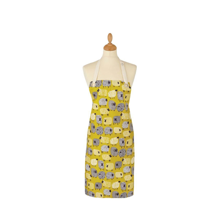 Ulster Weavers Biodegradable Oil cloth Apron - Dotty Sheep (Yellow) -  - Ulster Weavers