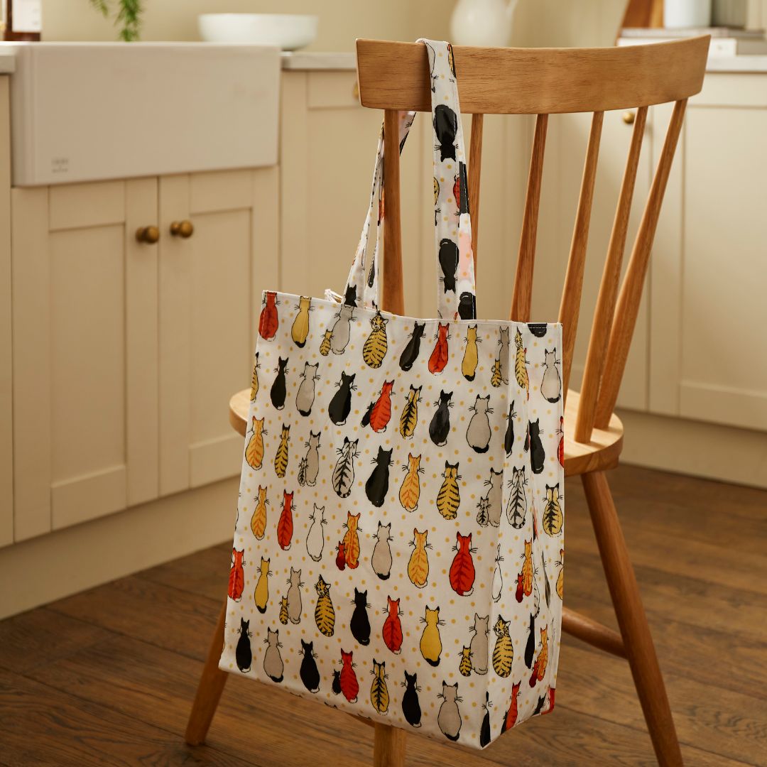 Ulster Weavers Medium Biodegradable PVC Shopper Bags - Cats in Waiting (Orange) -  - Ulster Weavers