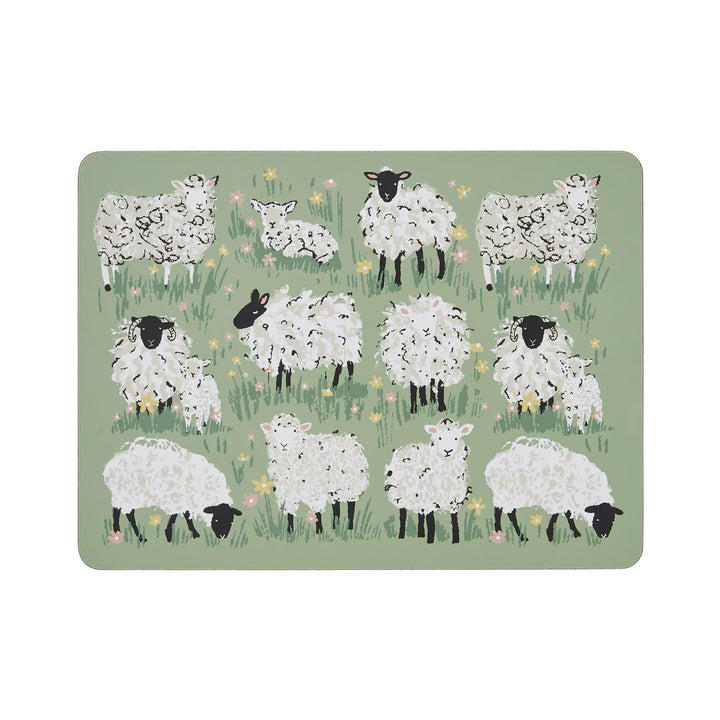 Ulster Weavers Woolly Sheep Placemat - 4 Pack One Size in Green - Placemat - Ulster Weavers
