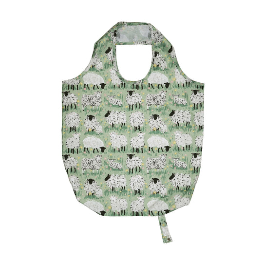Woolly Sheep Foldable Tote Bag Medium in Green