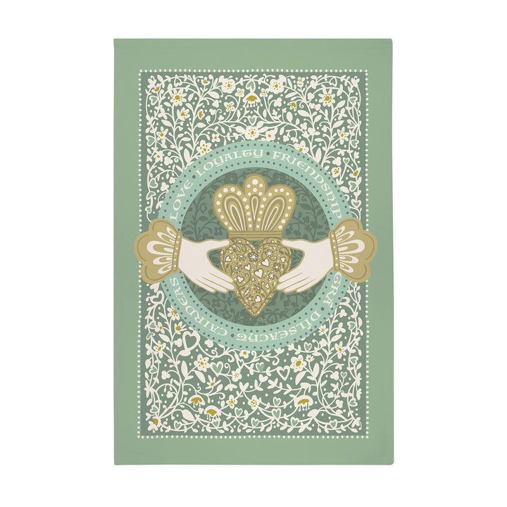 Ulster Weavers Claddagh Ring Tea Towel - Cotton One Size in Green - Tea Towel - Ulster Weavers