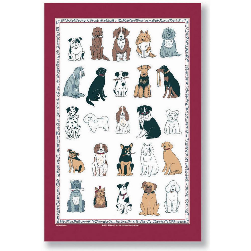 Ulster Weavers Cotton Tea Towel - Dogs Galore (100% Cotton, Red) - Tea Towel - Ulster Weavers