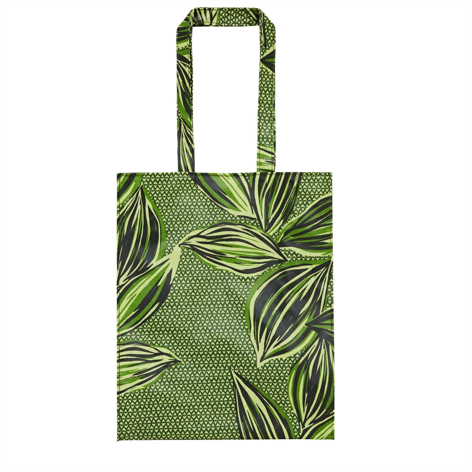 Ulster Weavers Wipeable PVC Gusset Bag - Geo Leaves (100% Cotton coated with PVC, Medium) - Bag - Ulster Weavers