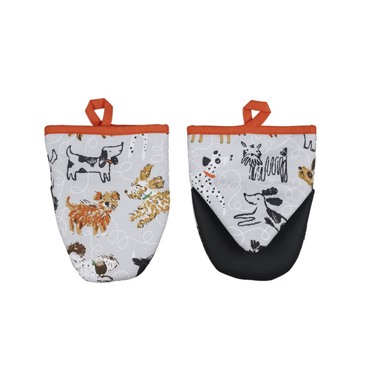Dog Days Microwave Mitts Pair in Grey