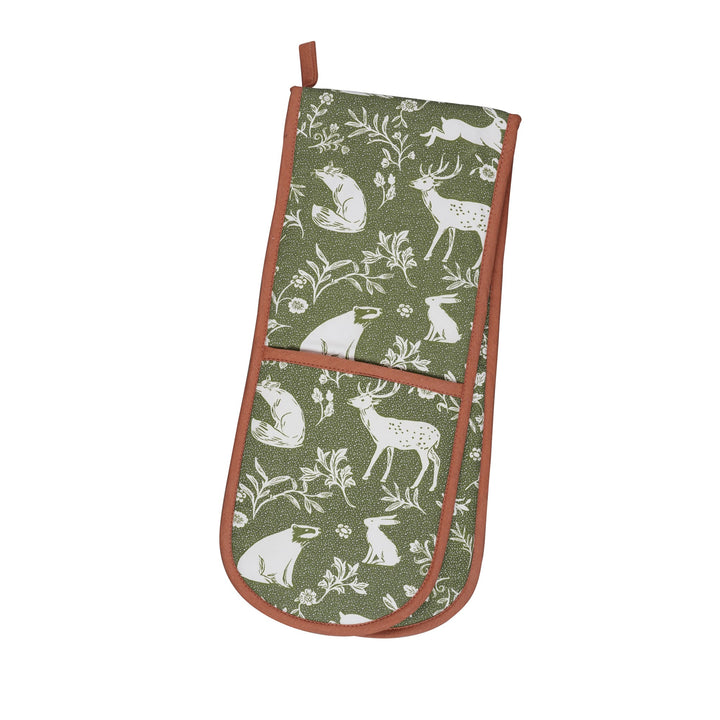 Ulster Weavers Forest Friends - Sage Double Oven Glove One Size in Sage