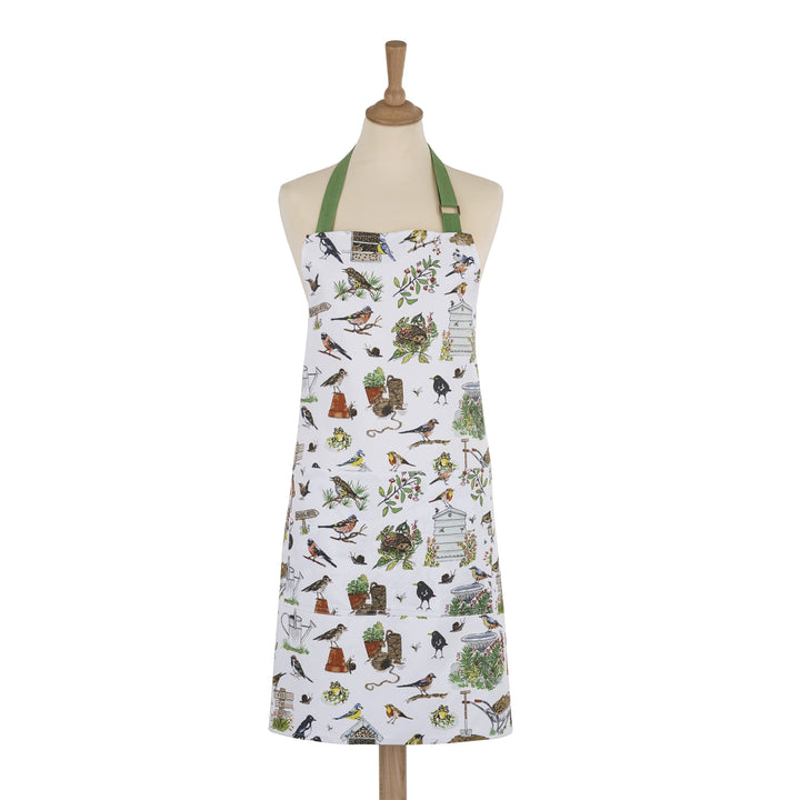 Ulster Weavers Garden Birds Apron - Cotton One Size in Green