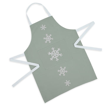 Ulster Weavers 100% Cotton Apron - Christmas Snowflake (Sage Green, Adult) - Apron - Ulster Weavers