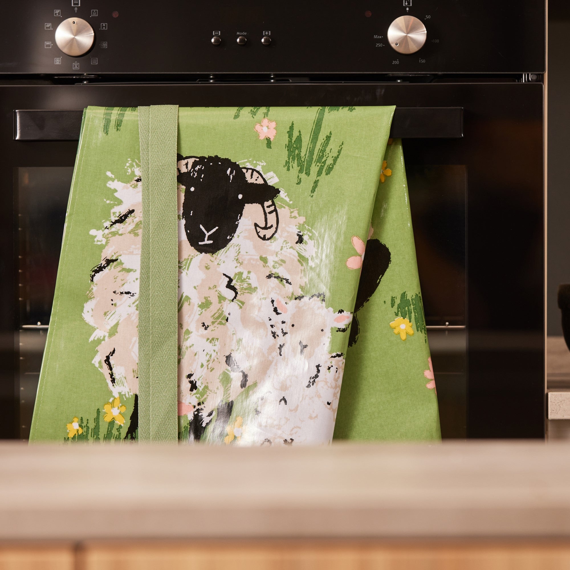 Ulster Weavers Woolly Sheep Apron - PVC/Oilcloth One Size in Green - Apron - Ulster Weavers