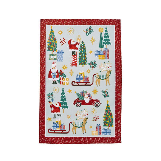 Tis the Season Recycled Cotton Blend Tea Towel in Green
