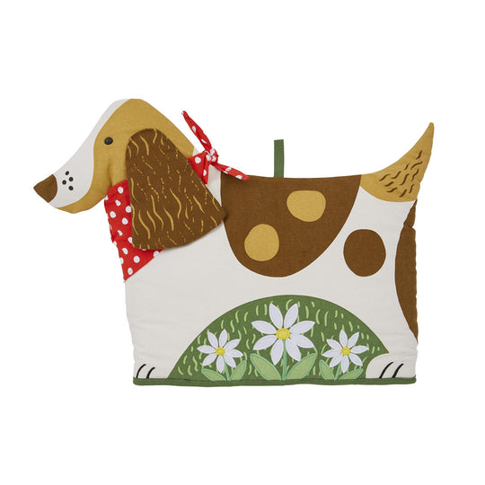 Daisy Dog Shaped Tea Cosy in Brown