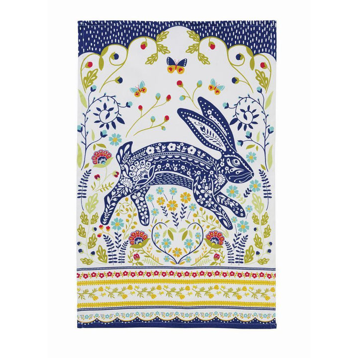 Ulster Weavers Cotton Tea Towel - Woodland Hare (100% Cotton, Green) - Tea Towel - Ulster Weavers