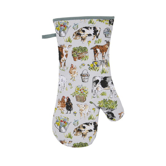 Portman Farm Gauntlet Oven Glove in Grey