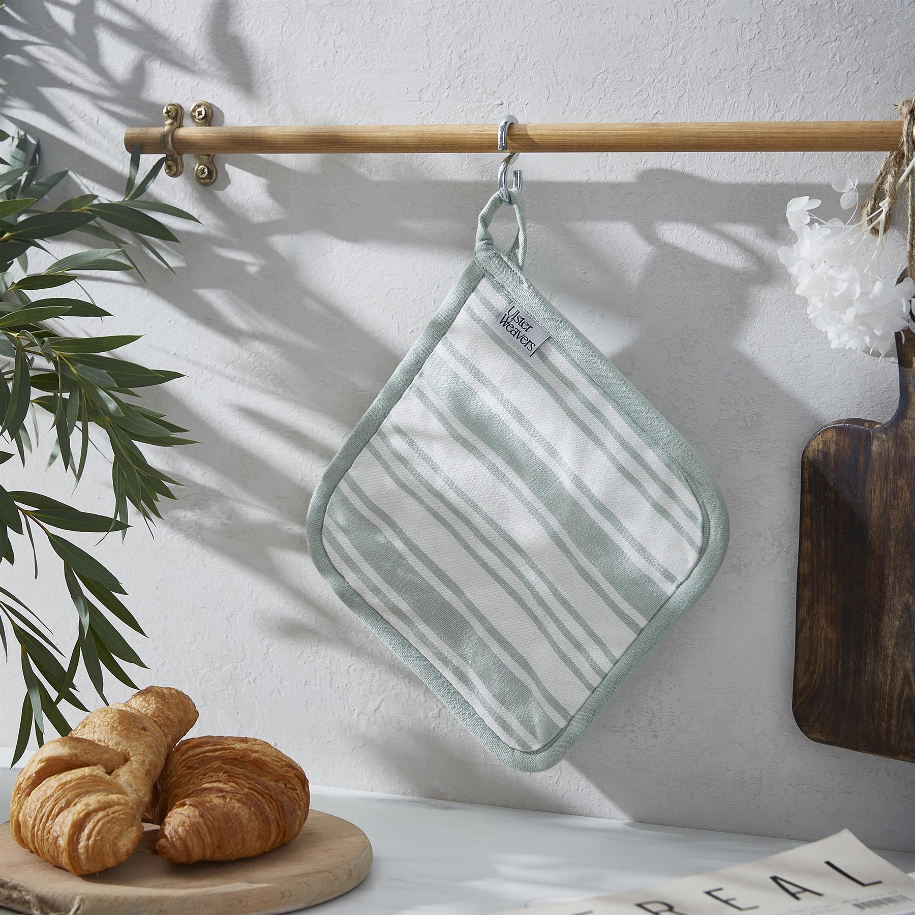 Ulster Weavers Sage Stripe Pot Mat One Size in Sage - Pot Mat - Ulster Weavers