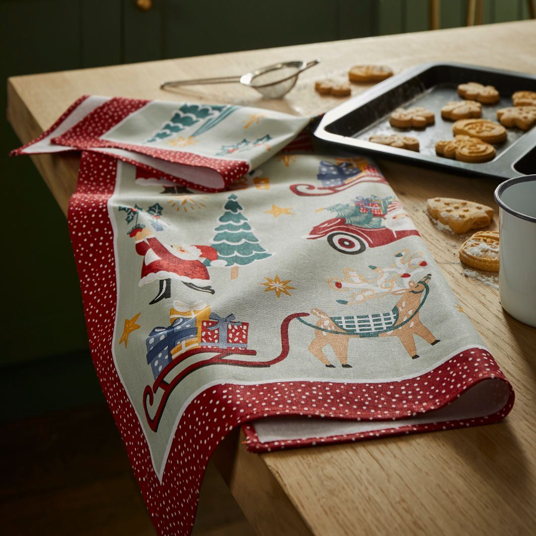 Ulster Weavers Recycled Cotton Tea Towel - Tis the Season (Green) -  - Ulster Weavers