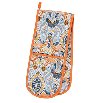 Ulster Weavers Double Oven Glove - Cotswold (100% Cotton Outer; 100% Polyester wadding; CE marked, Orange) - Double Oven Gloves - Ulster Weavers