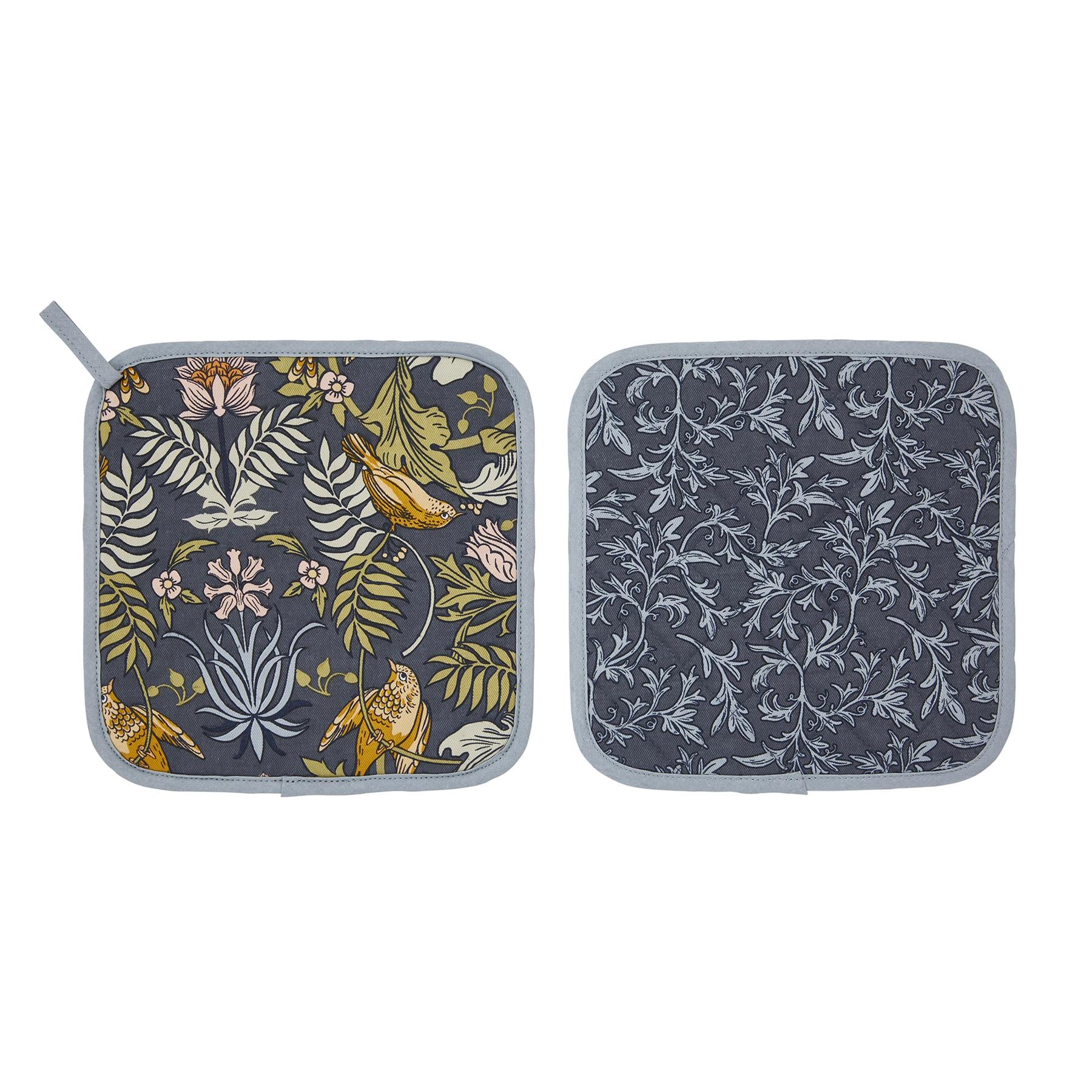 Ulster Weavers Finch & Flower Pot Mat One Size in Navy - Pot Mat - Ulster Weavers