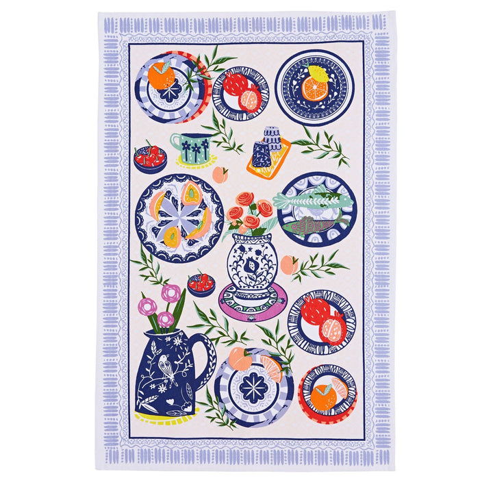 Ulster Weavers Cotton Tea Towel - Mediterranean Plates (100% Cotton) - Tea Towel - Ulster Weavers