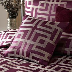 Bardon Filled Cushion by Soiree in Damson 43 x 43cm - Filled Cushion - Soiree