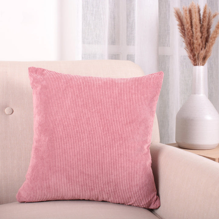 Soft Corduroy Filled Cushion by Fusion in Rose 43 x 43cm - Filled Cushion - Fusion