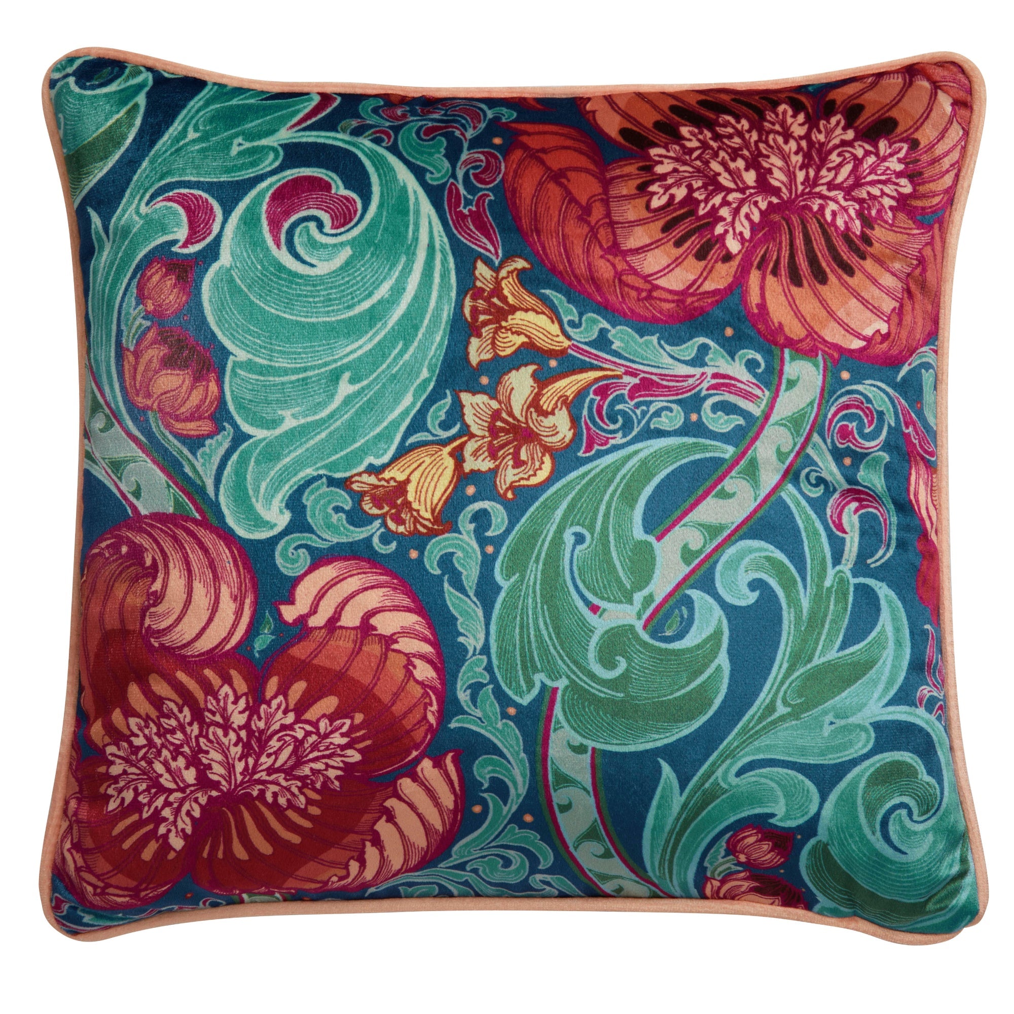 Down the Dilly Filled Cushion by Laurence Llewelyn-Bowen in Blue 43 x 43cm - Filled Cushion - Laurence Llewelyn-Bowen