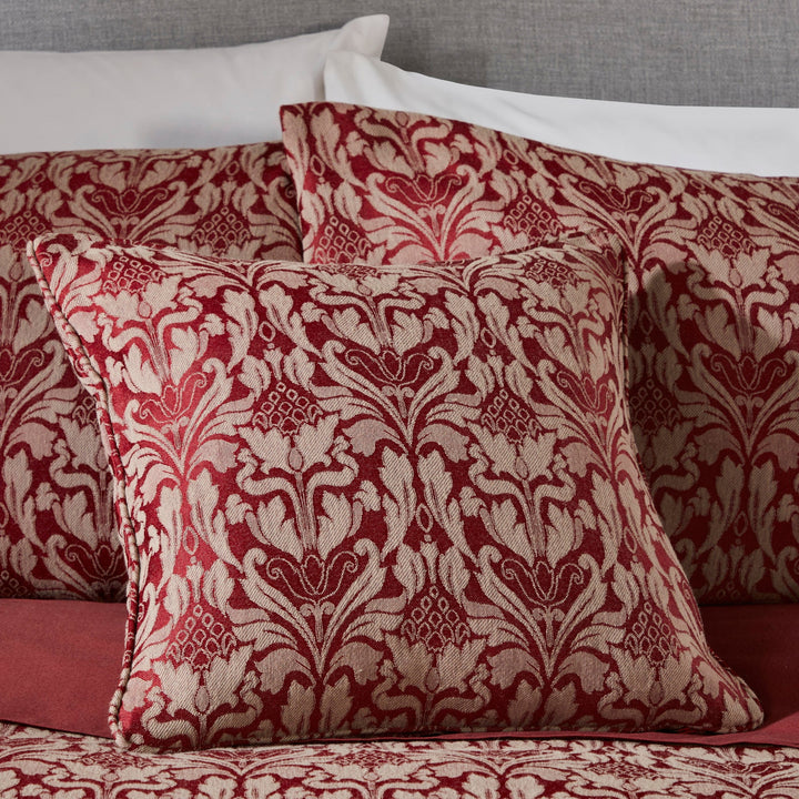Hawthorne Filled Cushion by Dreams & Drapes Woven in Burgundy 43 x 43cm - Filled Cushion - Dreams & Drapes Woven