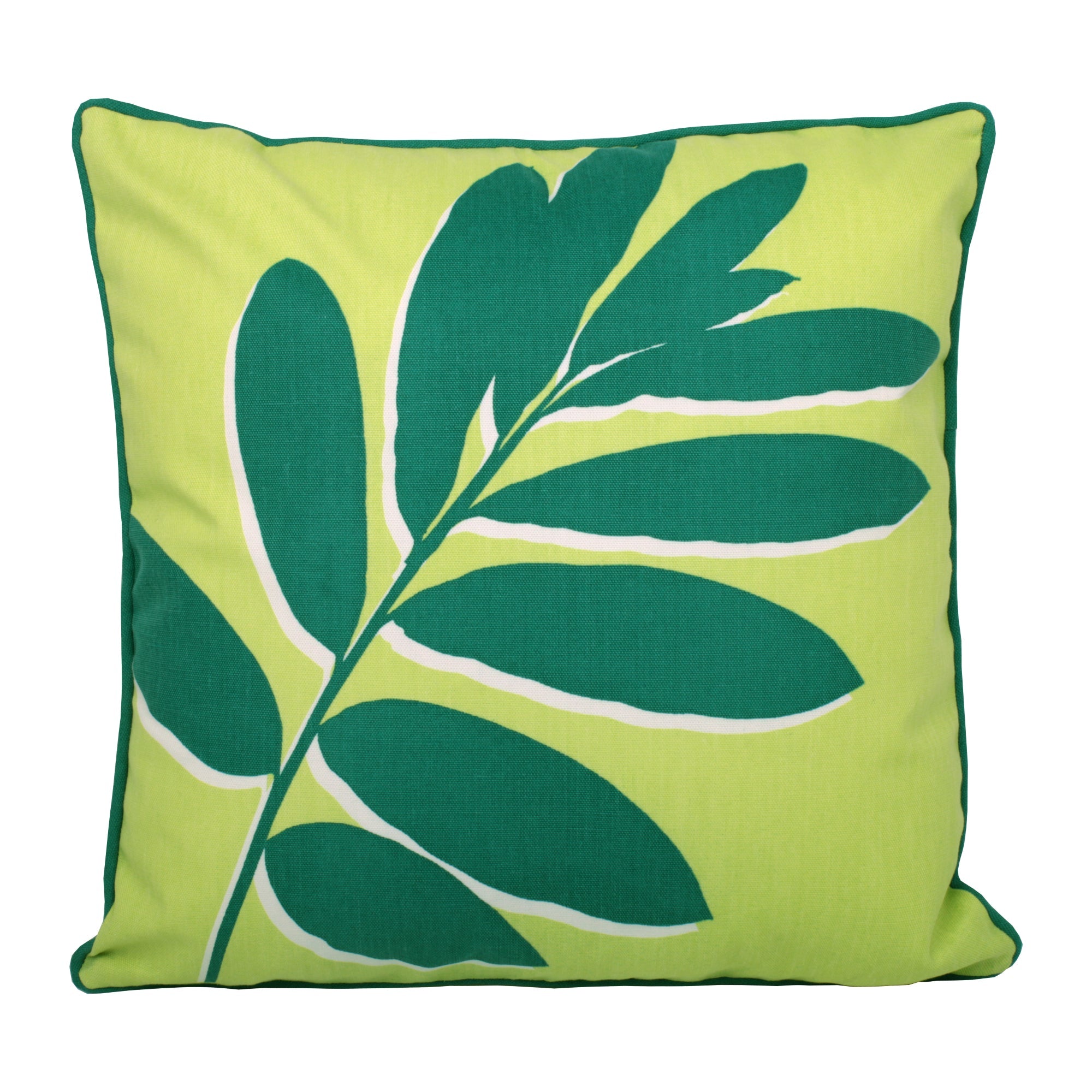 Leaf Print Filled Cushion by Fusion in Green 43 x 43cm - Filled Cushion - Fusion