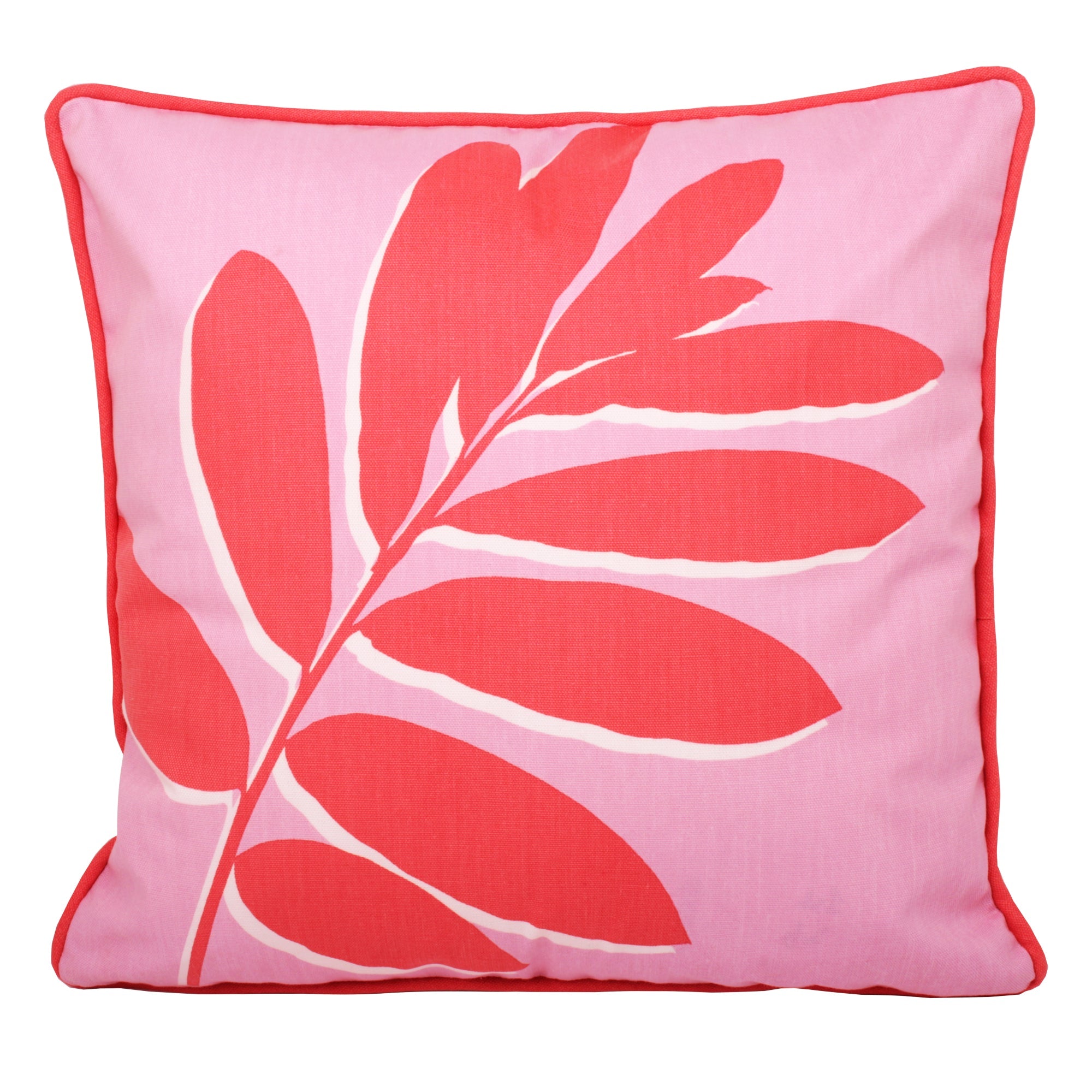 Leaf Print Filled Cushion by Fusion in Pink 43 x 43cm - Filled Cushion - Fusion