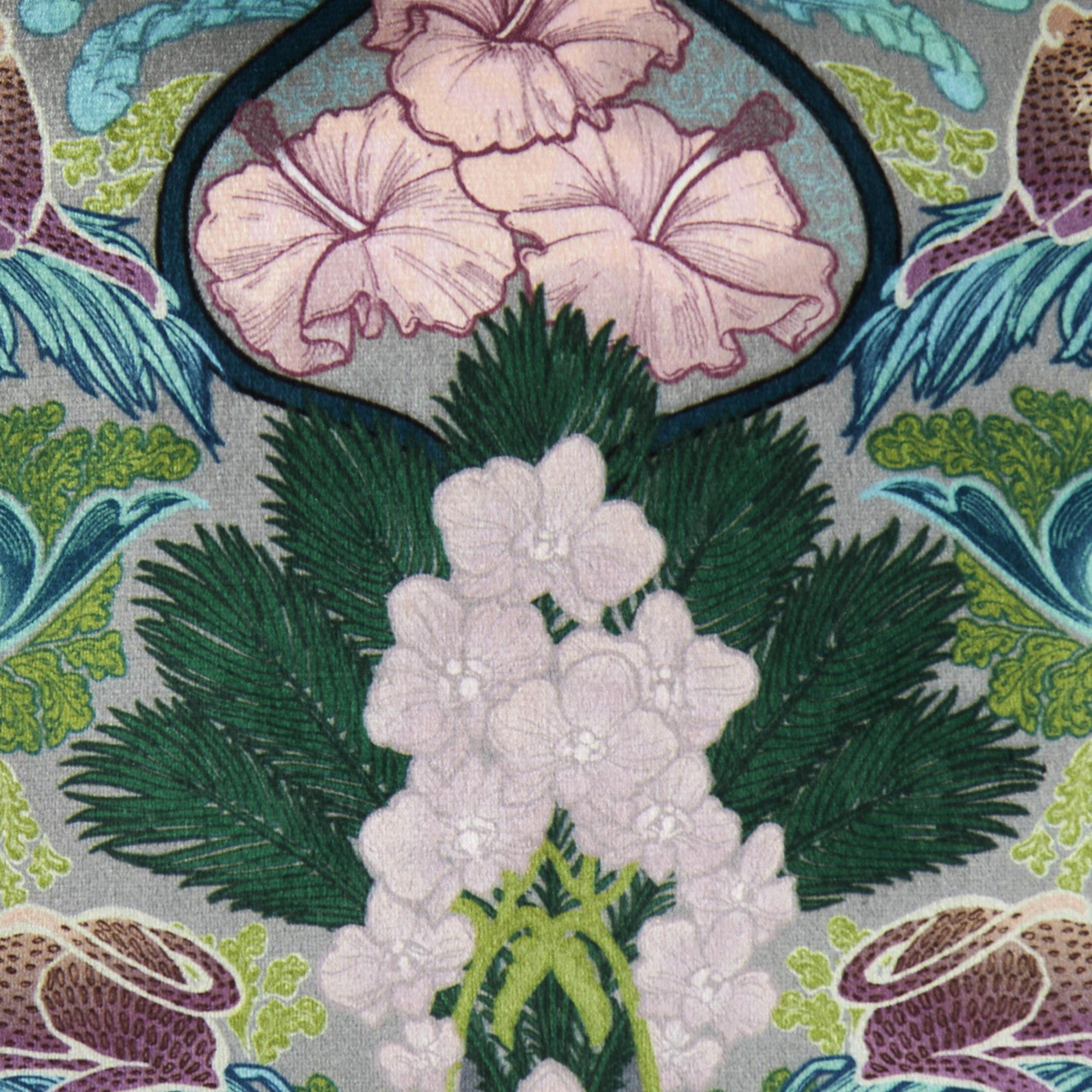 Suburban Jungle Filled Cushion by Laurence Llewelyn-Bowen in Teal 43 x 43cm - Filled Cushion - Laurence Llewelyn-Bowen