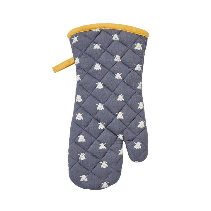 Ulster Weavers Gauntlet Single Oven Glove - Bees (100% Cotton Outer; 100% Polyester wadding; CE marked, Yellow) - Gauntlet Oven Glove - Ulster Weavers