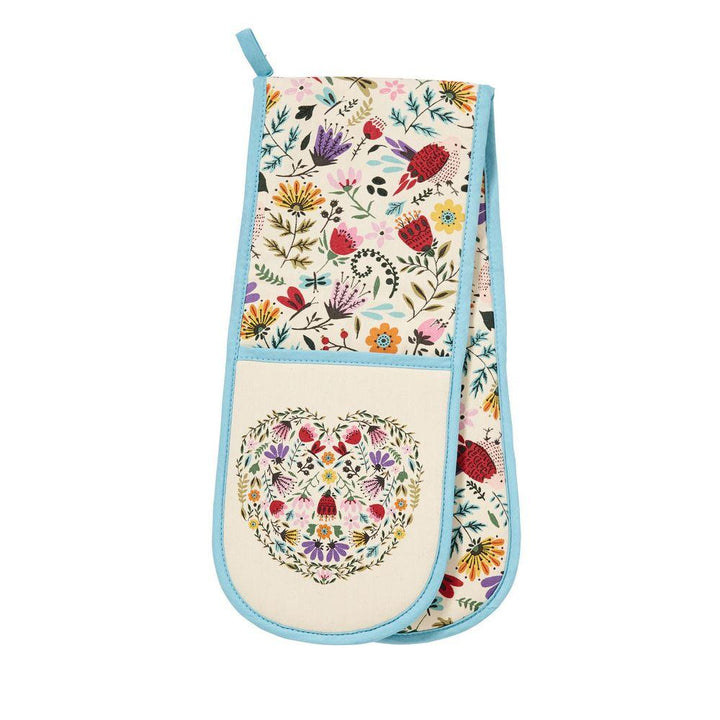 Ulster Weavers Double Oven Glove - Melody (100% Cotton Outer; 100% Polyester wadding; CE marked, Cream) - Double Oven Gloves - Ulster Weavers