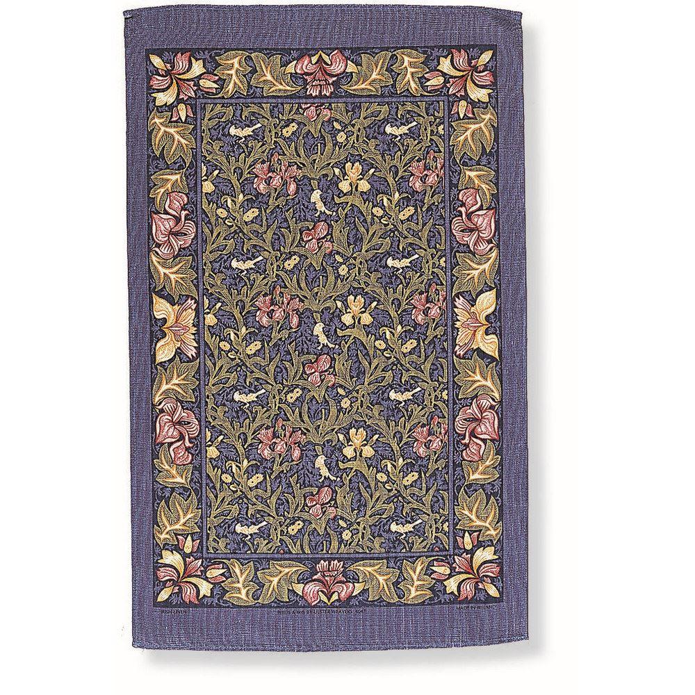 Ulster Weavers Cotton Tea Towel - Birds & Iris Blue (100% Cotton, Blue) - Tea Towel - Ulster Weavers