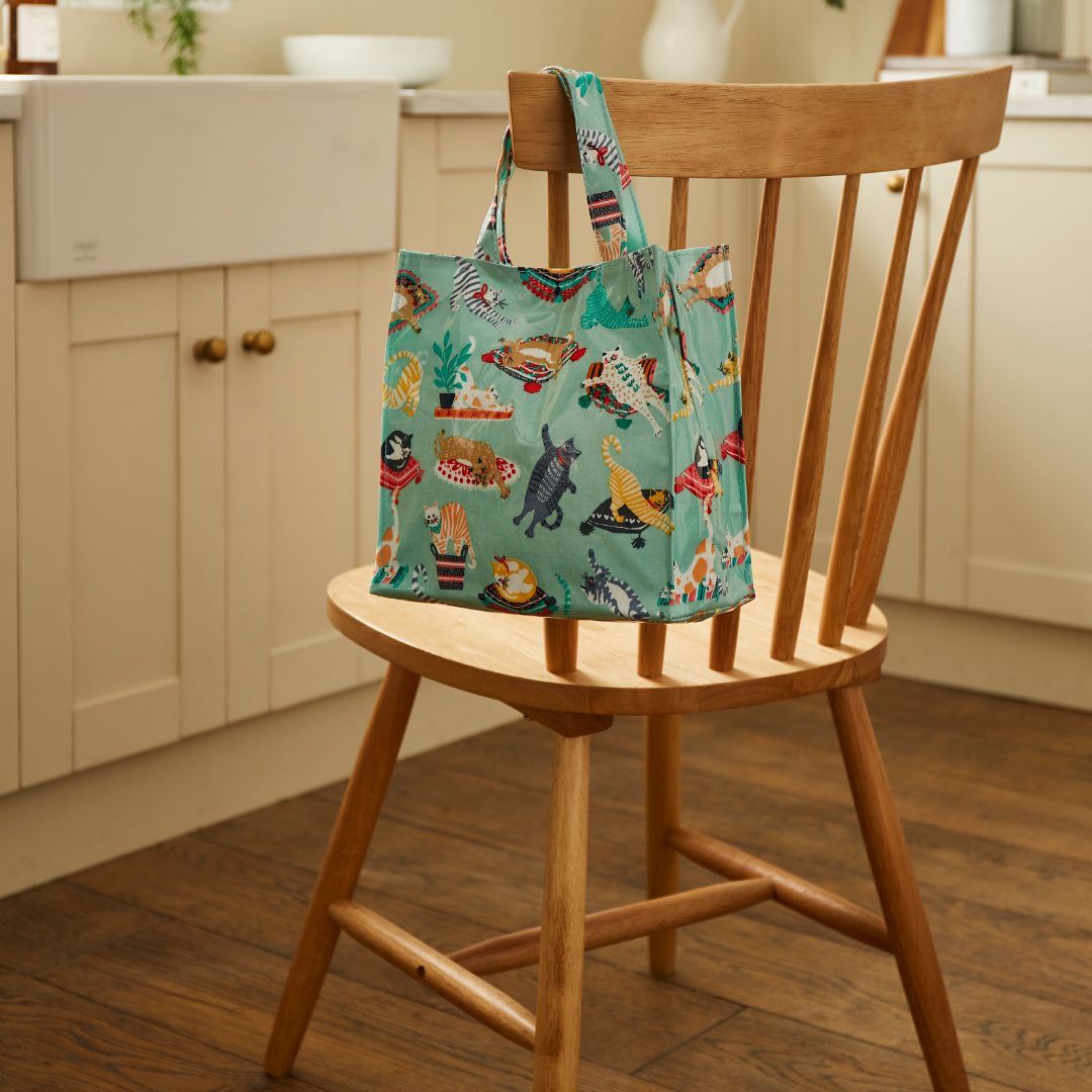 Ulster Weavers Small Biodegradable PVC Shopper Bags - Kitty Cat (Blue) -  - Ulster Weavers