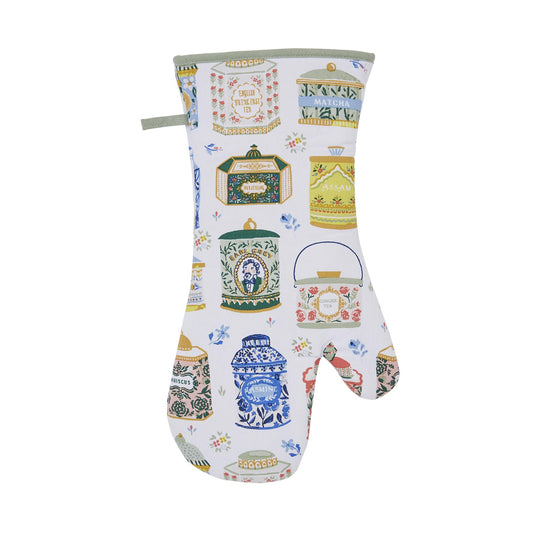 Tea Tins Gauntlet Oven Glove in Multicolour
