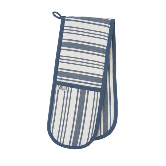 Denim Stripe Double Oven Glove in Blue