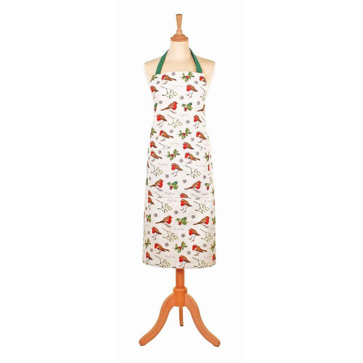 Ulster Weavers Cotton Apron - Madeline Floyd Robins & Holly - Christmas (100% Cotton, Green) - Apron - Ulster Weavers